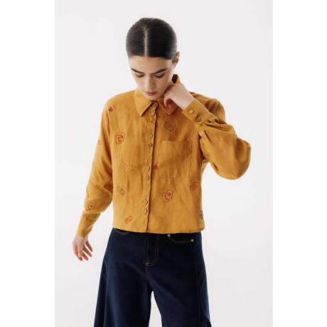 Camisa Azar Detail Camel