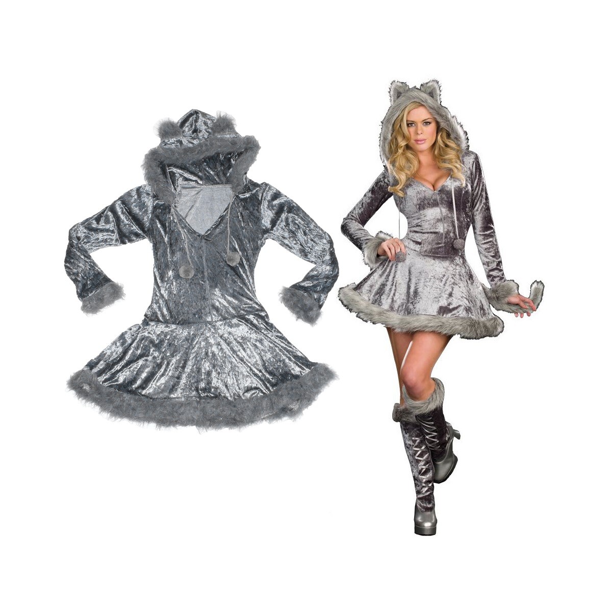 Outlet Disfraz de adulto de loba talles L y XL - Outlet Disfraz De Adulto De Loba Talles L Y Xl 