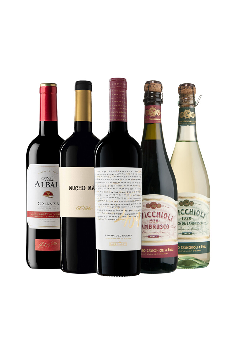 Pack Bacán Selección Coordenada Mediterránea x5 vinos europeos 