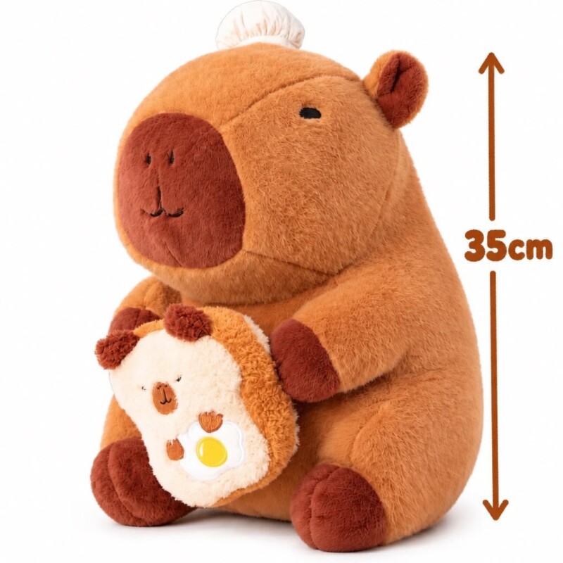 PELUCHE 35 CM (CAPIBARA MARRÓN CON TOSTADA) PELUCHE 35 CM (CAPIBARA MARRÓN CON TOSTADA)