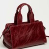 Cartera de mano Mila en cuero arrugado Bordeaux
