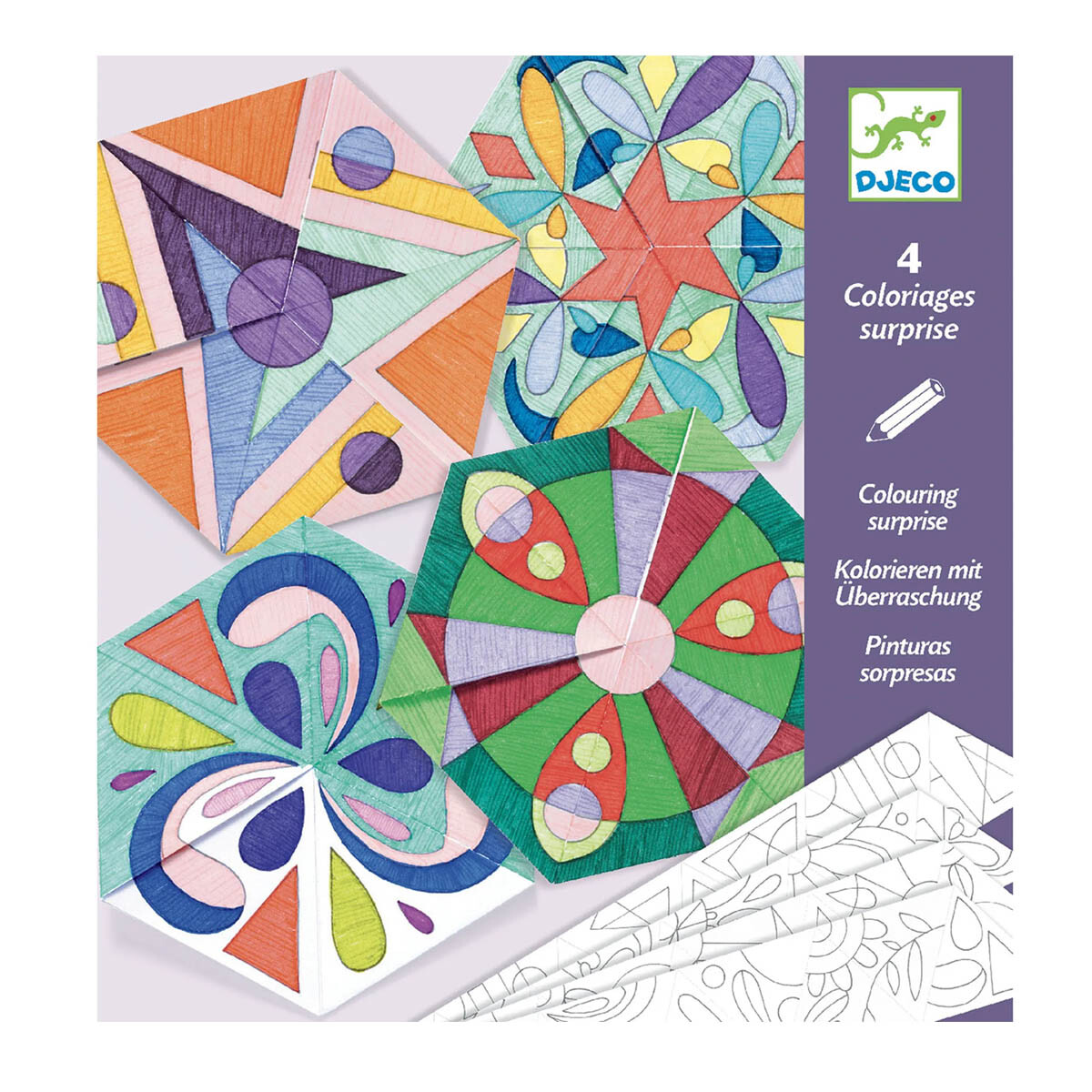 Mandalas de rosetas sorpresa para colorear Djeco 