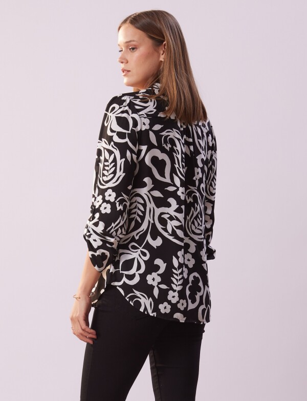 Blusa Print NEGRO/BLANCO