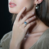 Anillo Acacia de plata 925 con topacio azul Anillo Acacia de plata 925 con topacio azul