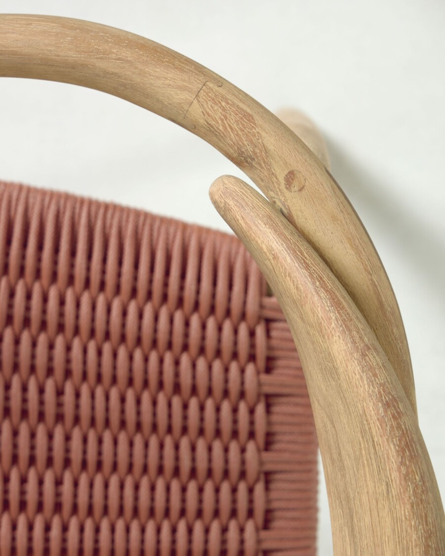 Silla Nina madera maciza de acacia y cuerda terracota FSC 100%