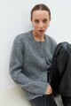 Cardigan bordado con canutillos gris melange