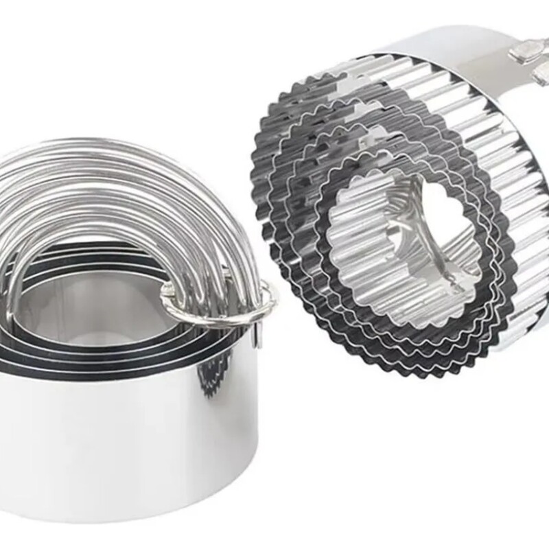 Jgo. de Cortantes borde filo ondas 5 pzas. en acero inox F/DCS-05W Jgo. de Cortantes borde filo ondas 5 pzas. en acero inox F/DCS-05W