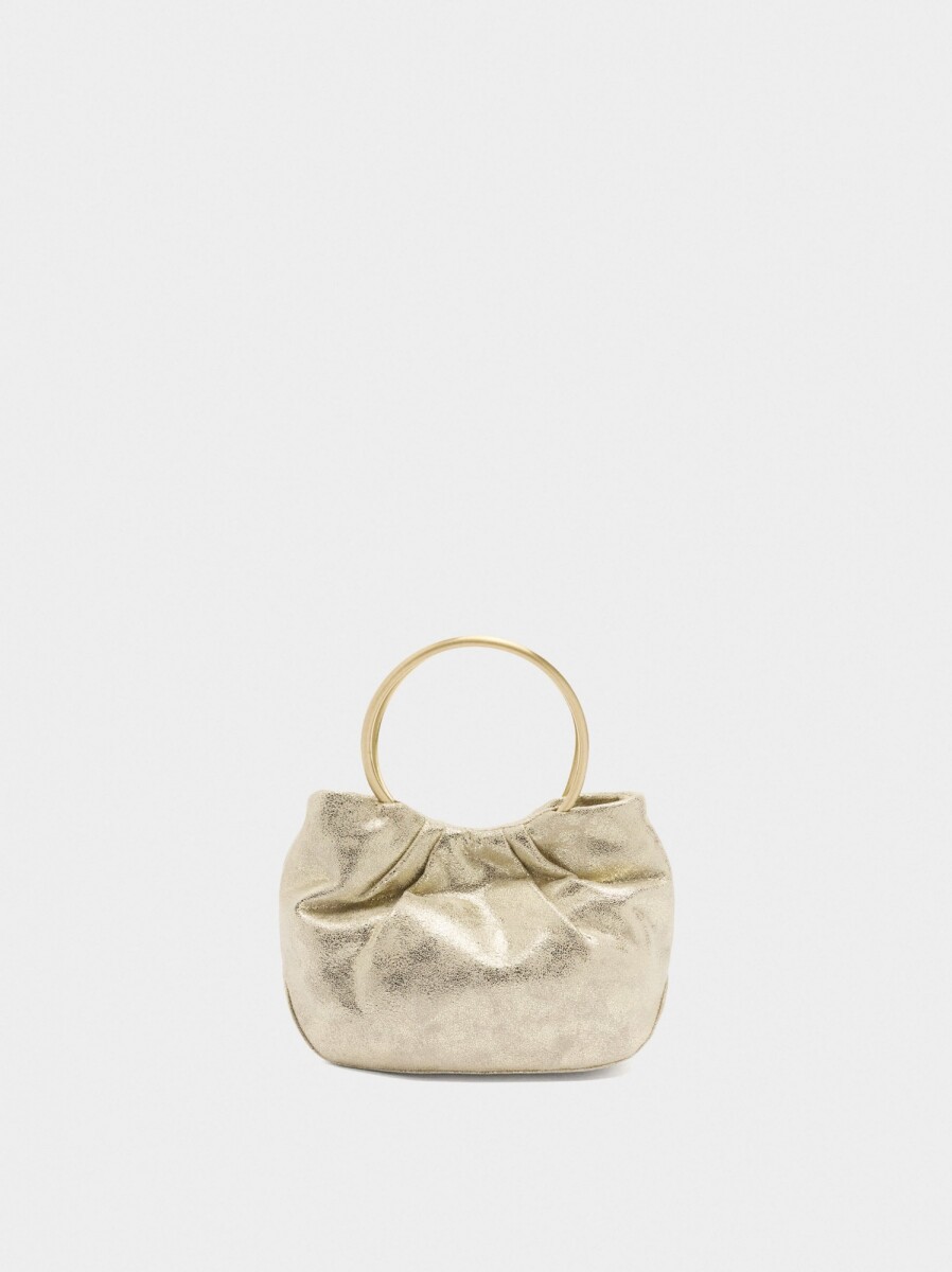 Bolso De Mano Metalizado - dorado 