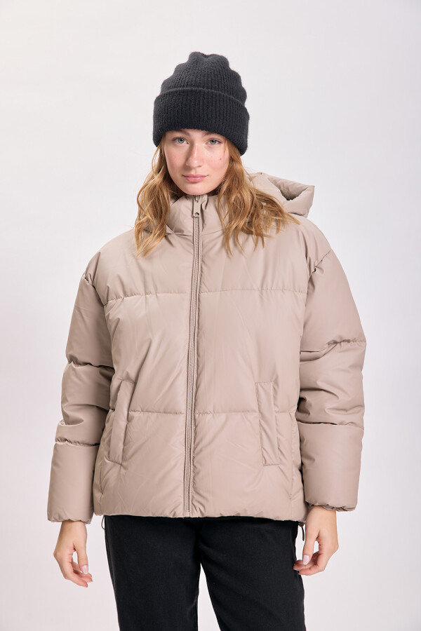 Campera de abrigo capitoneada Tostado