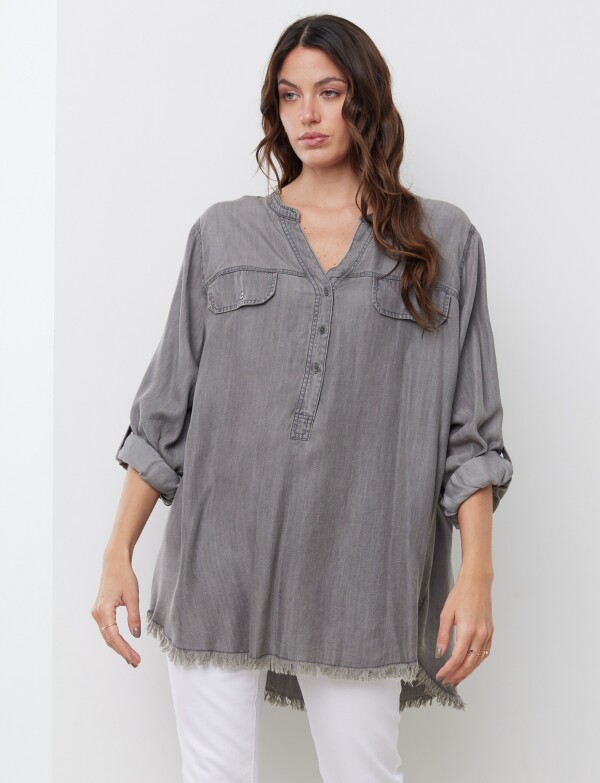 Blusa Oversize Tencel GRIS