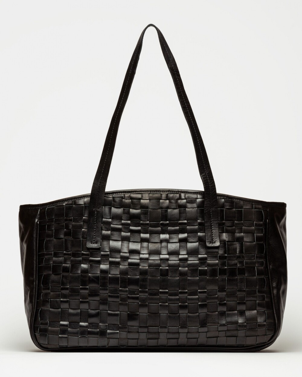 Bolso The Knit Bag en cuero graneado Negro