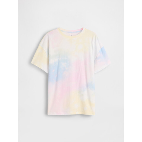 SS EXTRA RELAXED TUNIC TEE - TIE DYE COTTON CANDY