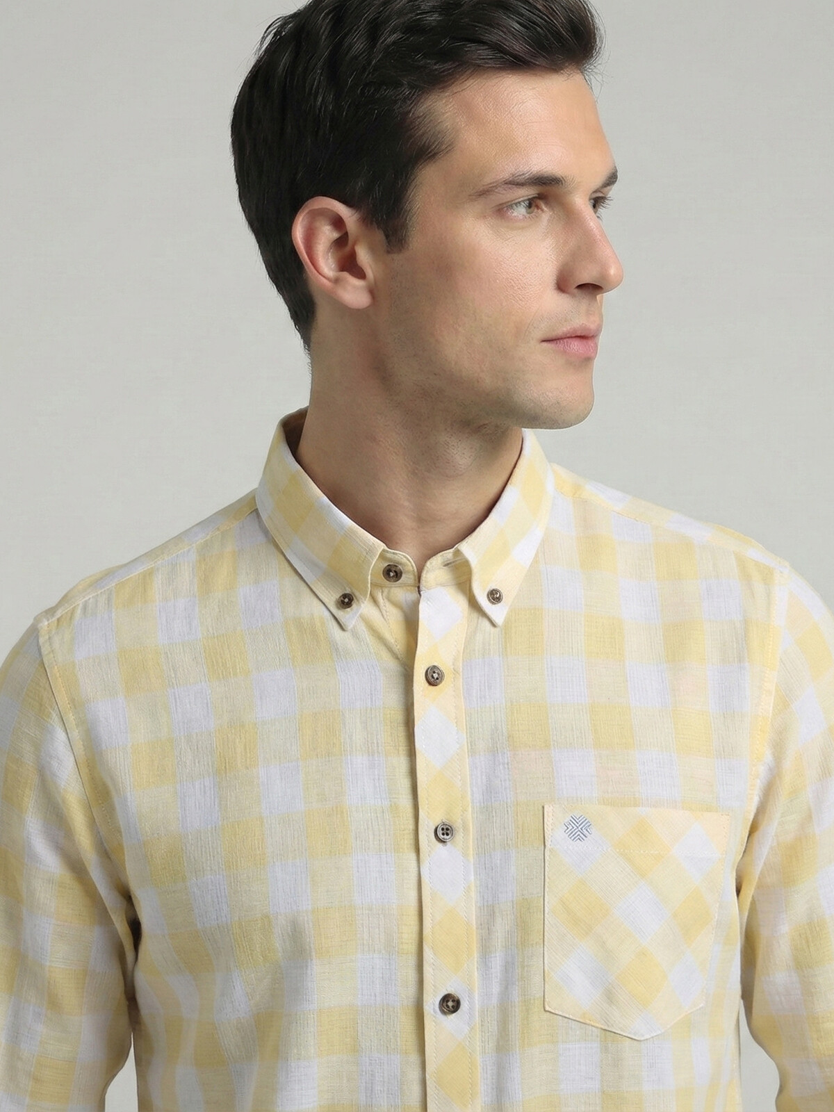 CAMISA MANGA LARGA A CUADROS GRANDES CAMISA MANGA LARGA A CUADROS GRANDES