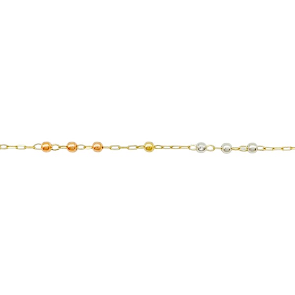 Pulsera Bolitas -Oro bajo-Sin Piedra-PU8017 sinpiedra
