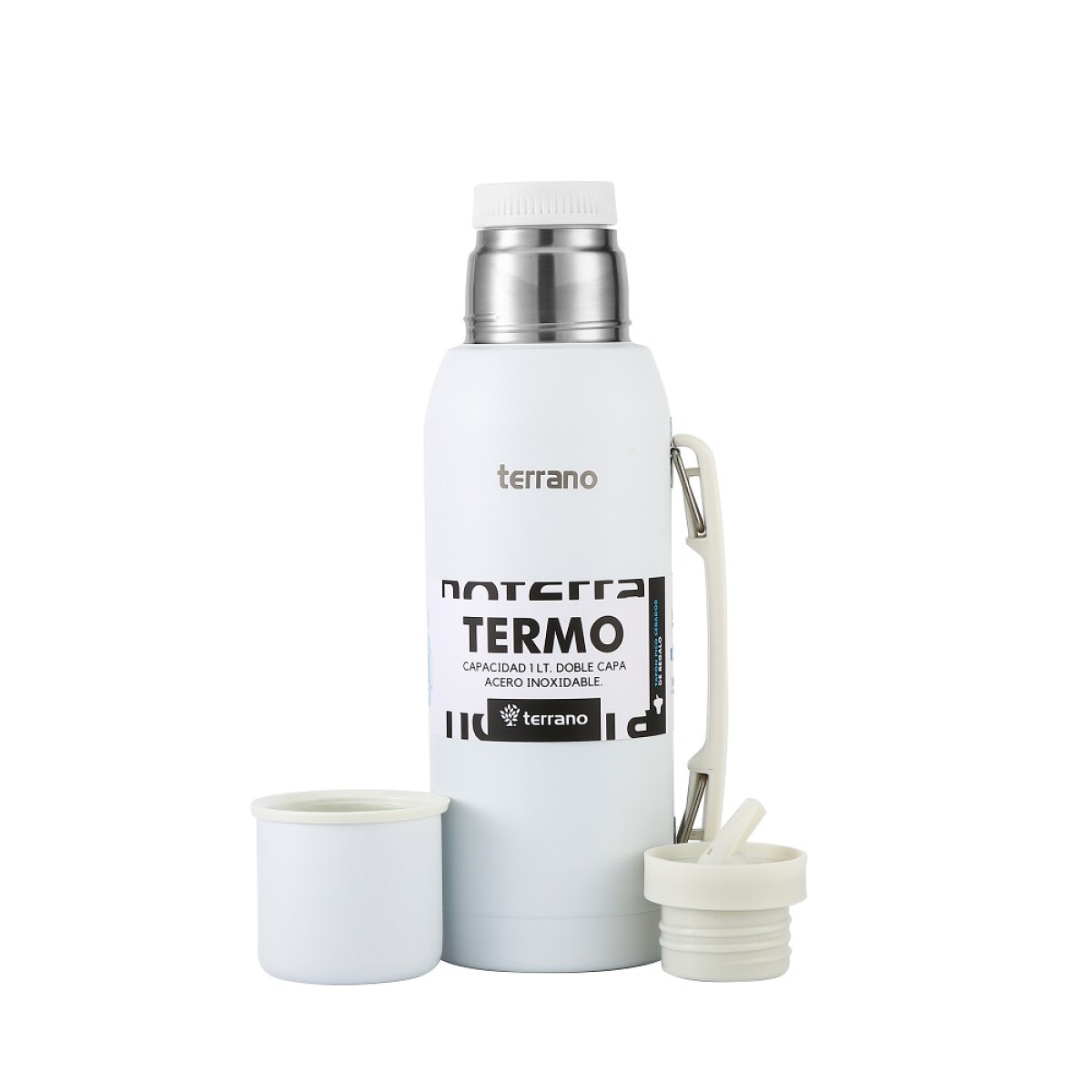 TERMO PREMIUM DE 1LT TERRANO CON MANIJA - BLANCO 
