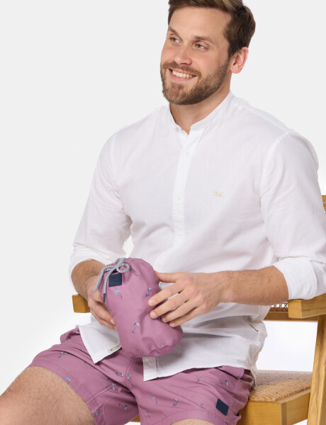 SHORT DE BAÑO ESTAMPADO Rosado