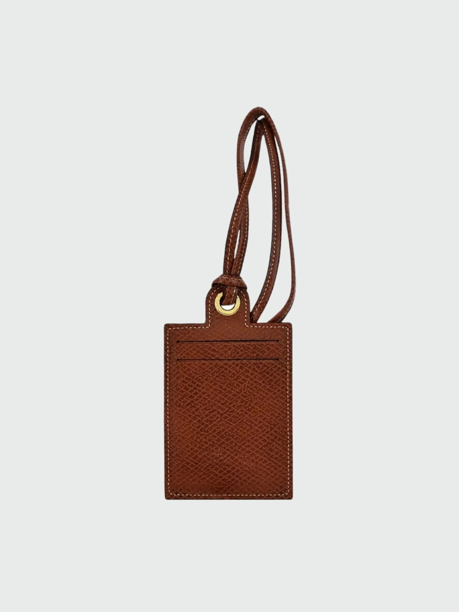 Longchamp -Tarjetero de cuero para colgar, Le pliage 