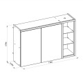 MÓDULO AÉREO 120 CM DOS PUERTAS + 3 ESTANTES CON LUZ LED MODELO ALLURE Módulo Aéreo 120 Cm Dos Puertas + 3 Estantes Con Luz Led Modelo Allure