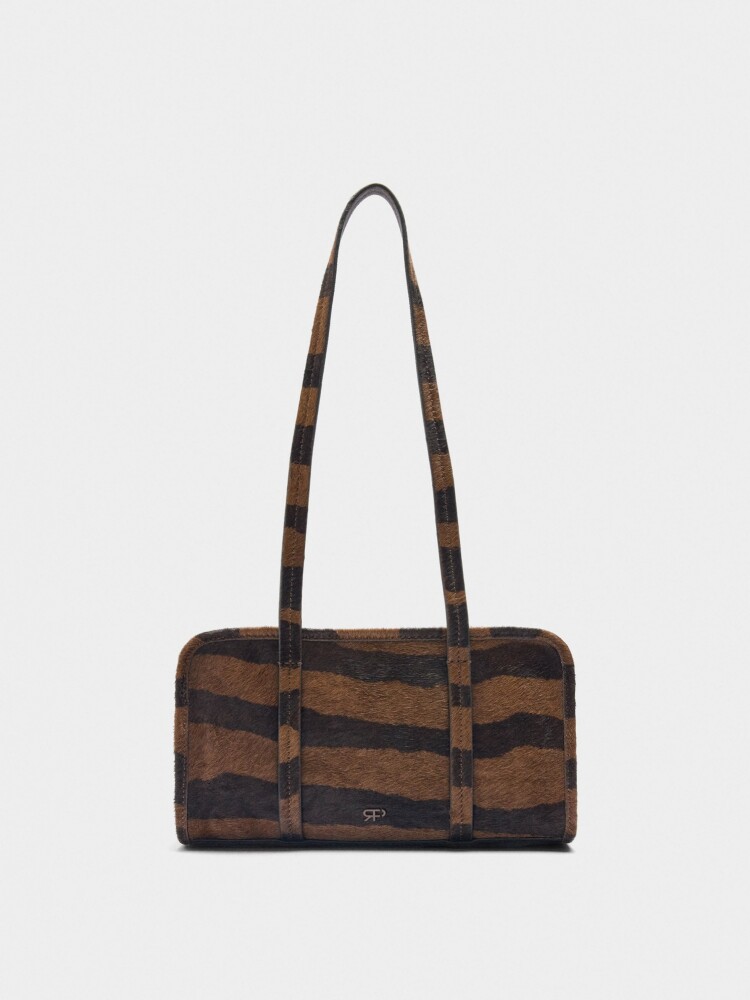 Bolso Bowling De Piel Estampado Animal marron