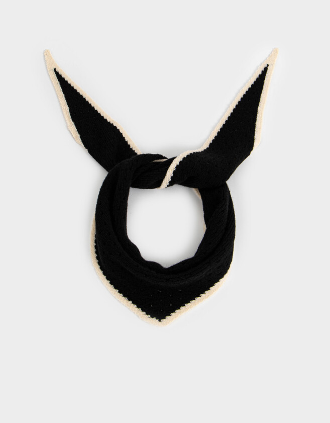 Bufandas Romántico Pañuelo Tejido - Negro