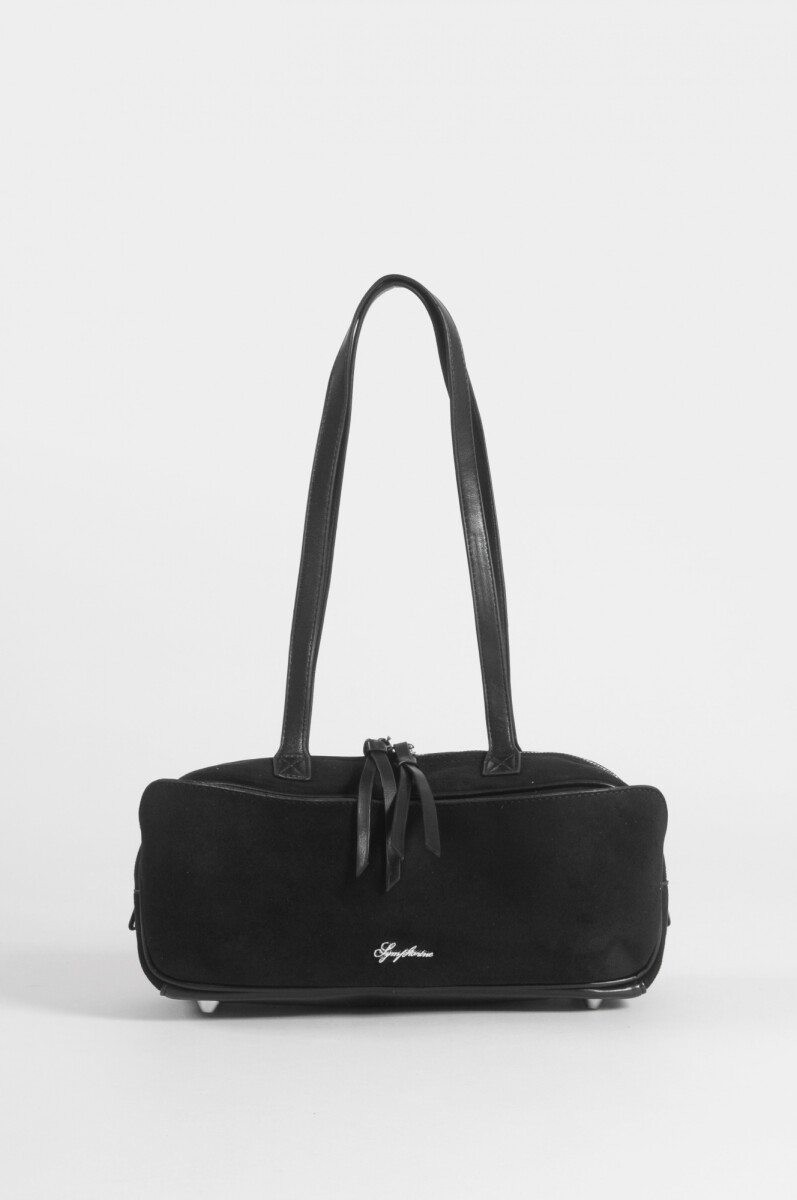 Cartera de hombro suede - negro 