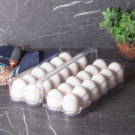 Organizador 24 Huevos Huevera c/Asa Diamond Heladera Cocina Transparente