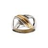 Anillo Cruzado-Plata y Oro-Sin Piedra-AN5100 sinpiedra