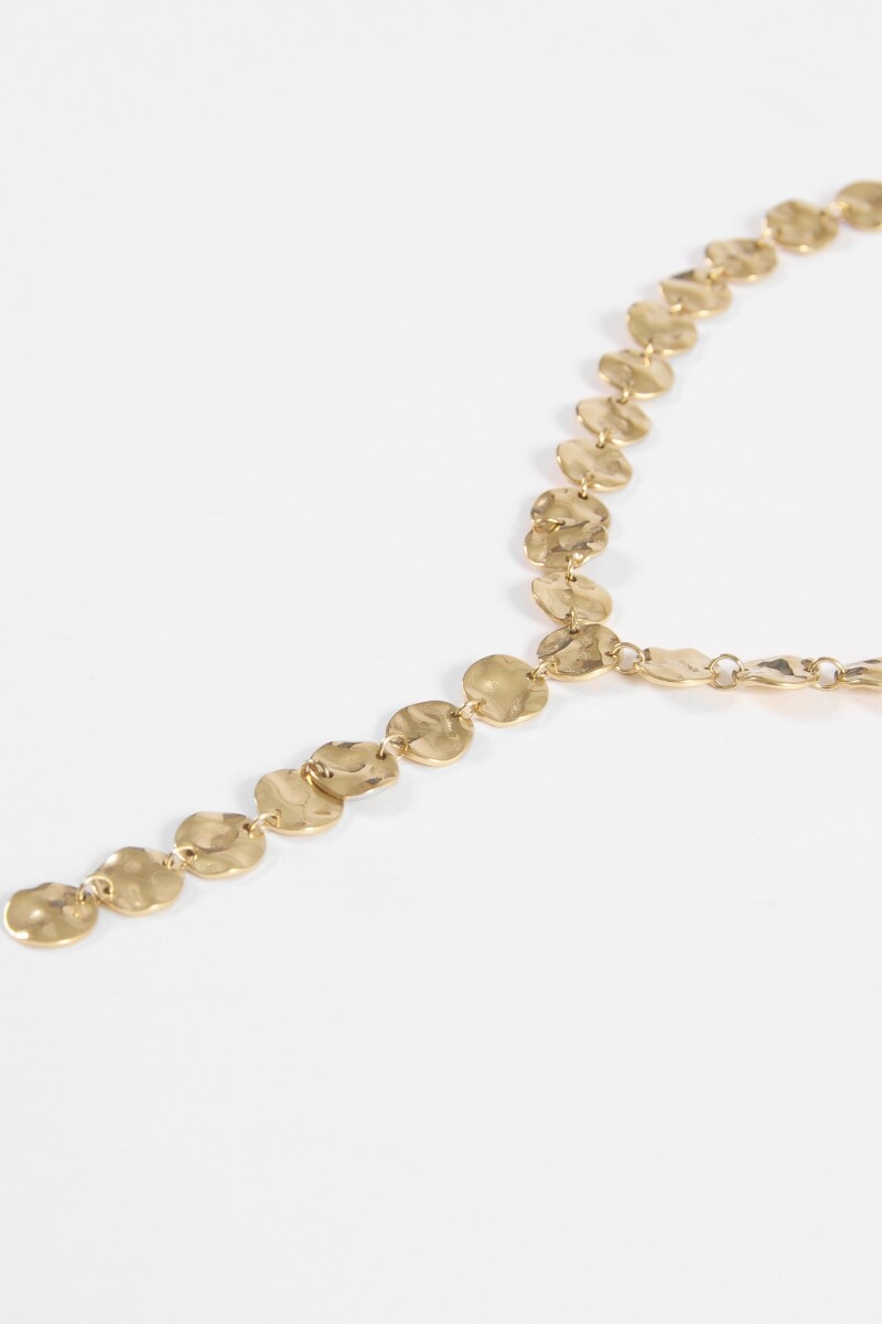 Collar acero irregular dorado