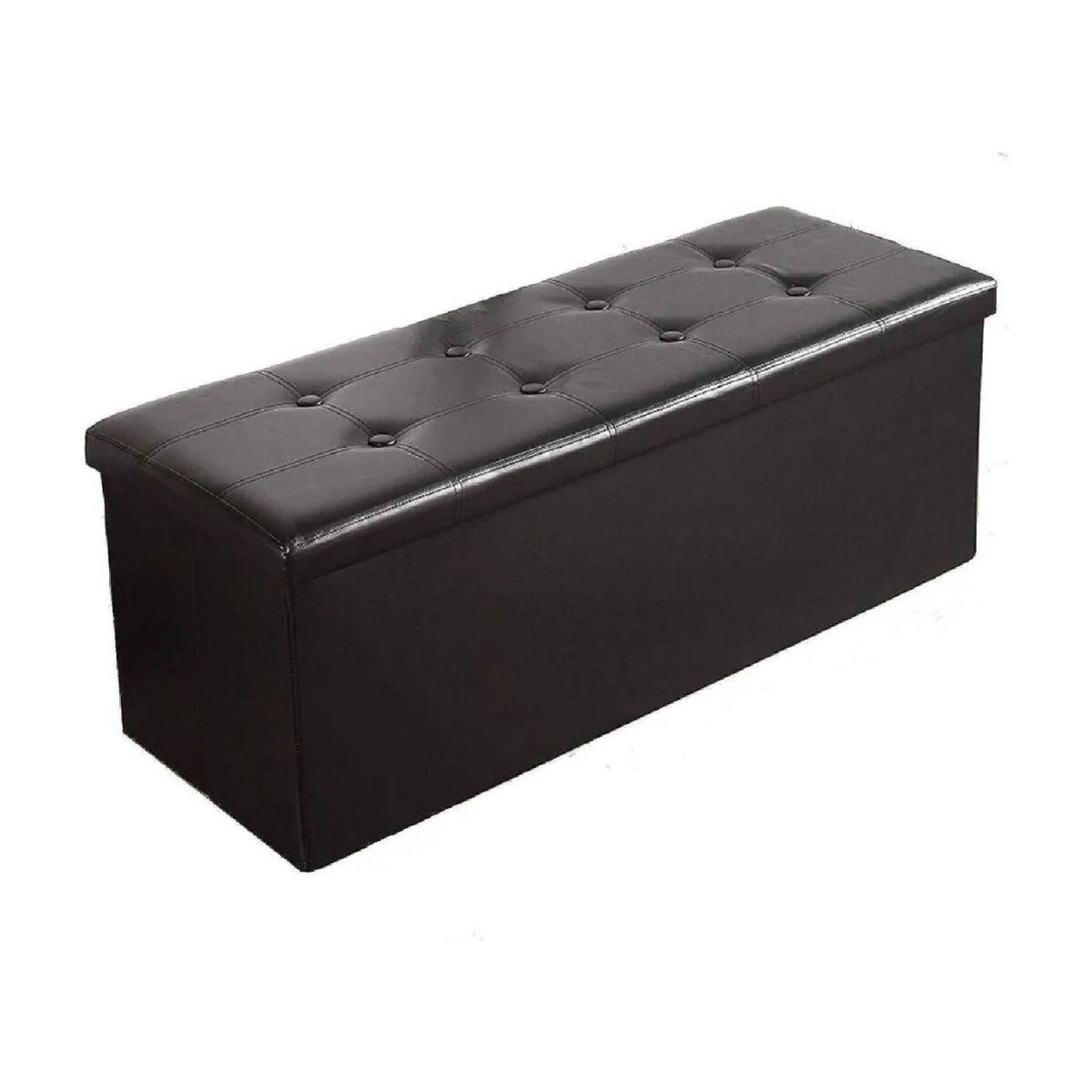 Puff Baúl Lumax Plegable 75x38 cm Organizador Living Dormitorio - Negro 