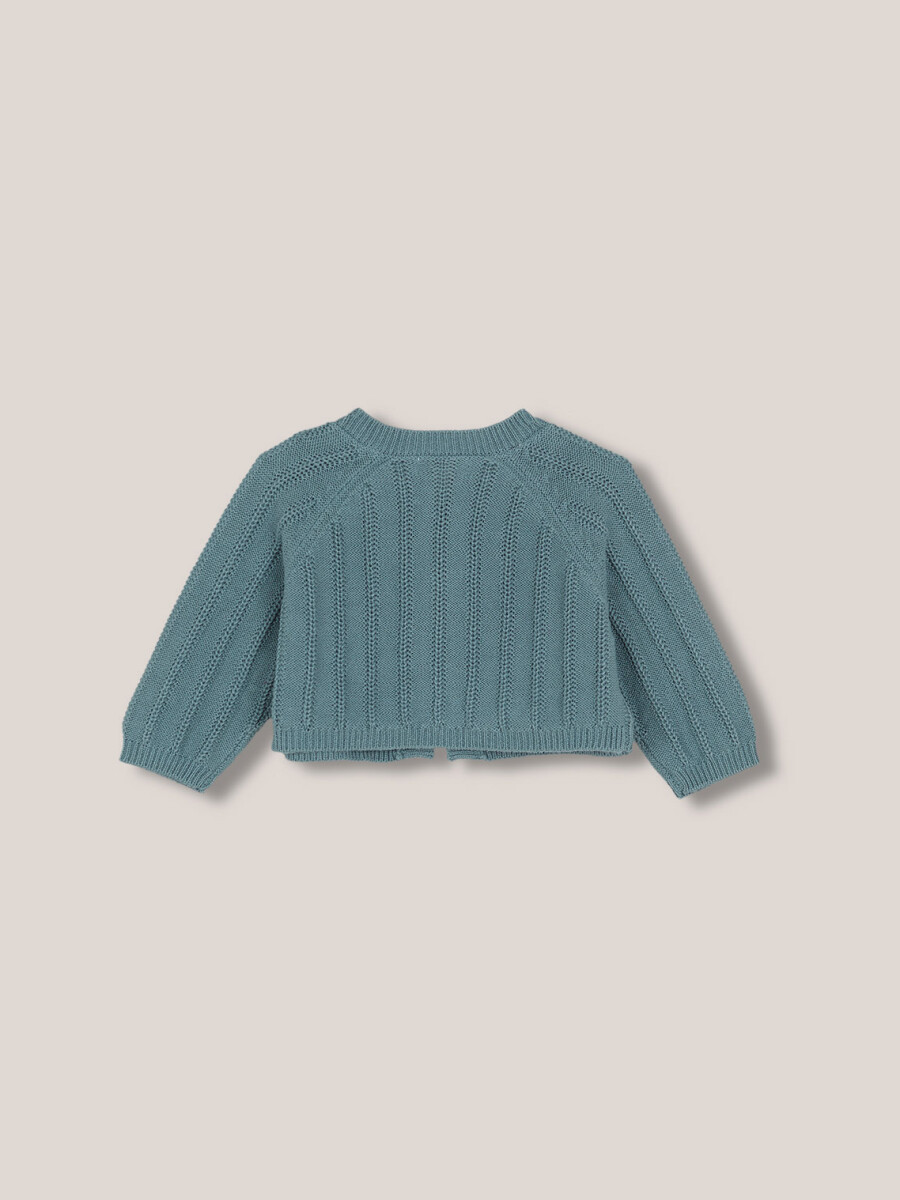 Chaqueta Punto Del Reves Verde