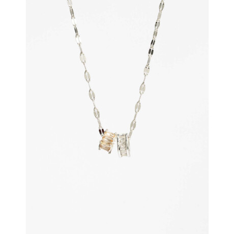 Collar Con Charms De Cubic Zirconia Plateado