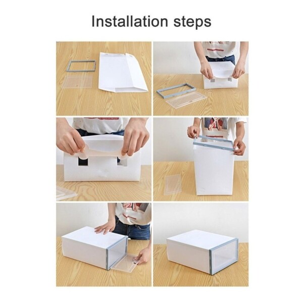 Caja Zapatos Zapatera Transparente Organizador Apilable Color Variante Blanco