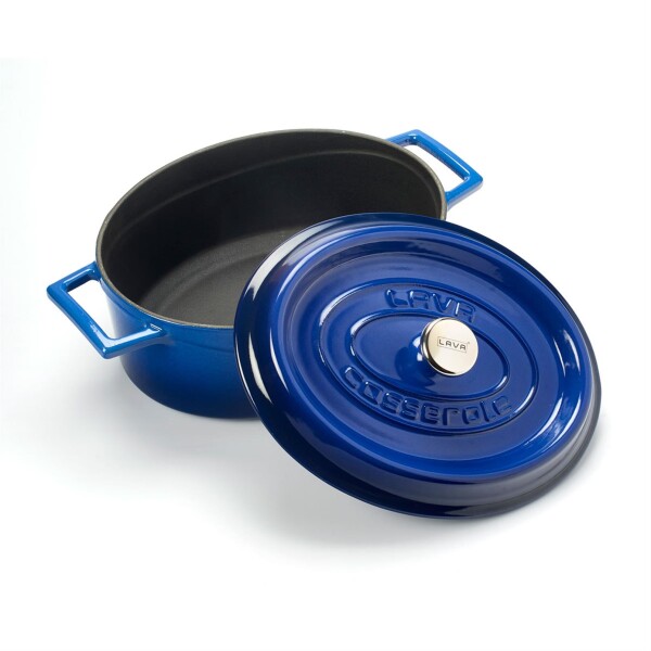 Cacerola Ovalada 10CM Azul Lavacast