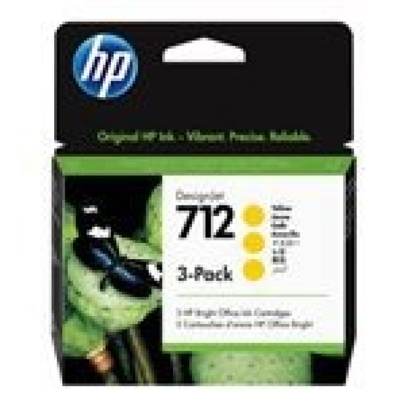 HP 712 - Paquete de 3 - 29 ml - amarillo - original - DesignJet - cartucho de tinta - para DesignJet Studio, T210, T230, T250, T HP 712 - Paquete de 3 - 29 ml - amarillo - original - DesignJet - cartucho de tinta - para DesignJet Studio, T210, T230, T250, T