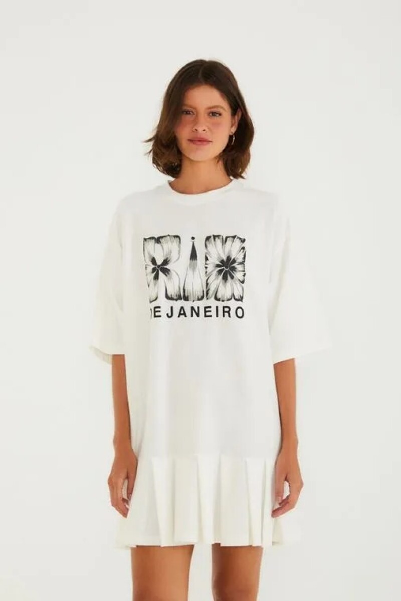 VESTIDO CAMISETERO CORTO Blanco