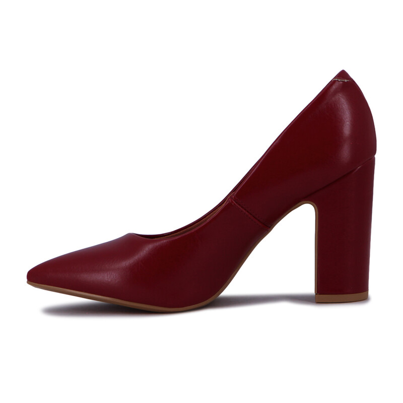 Vizzano Zapato Casual Taco Cuadrado Punta Fina Cereza