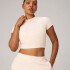 Polo Cotton Jersey Cropped Baby Tee Mujer Almond Milk