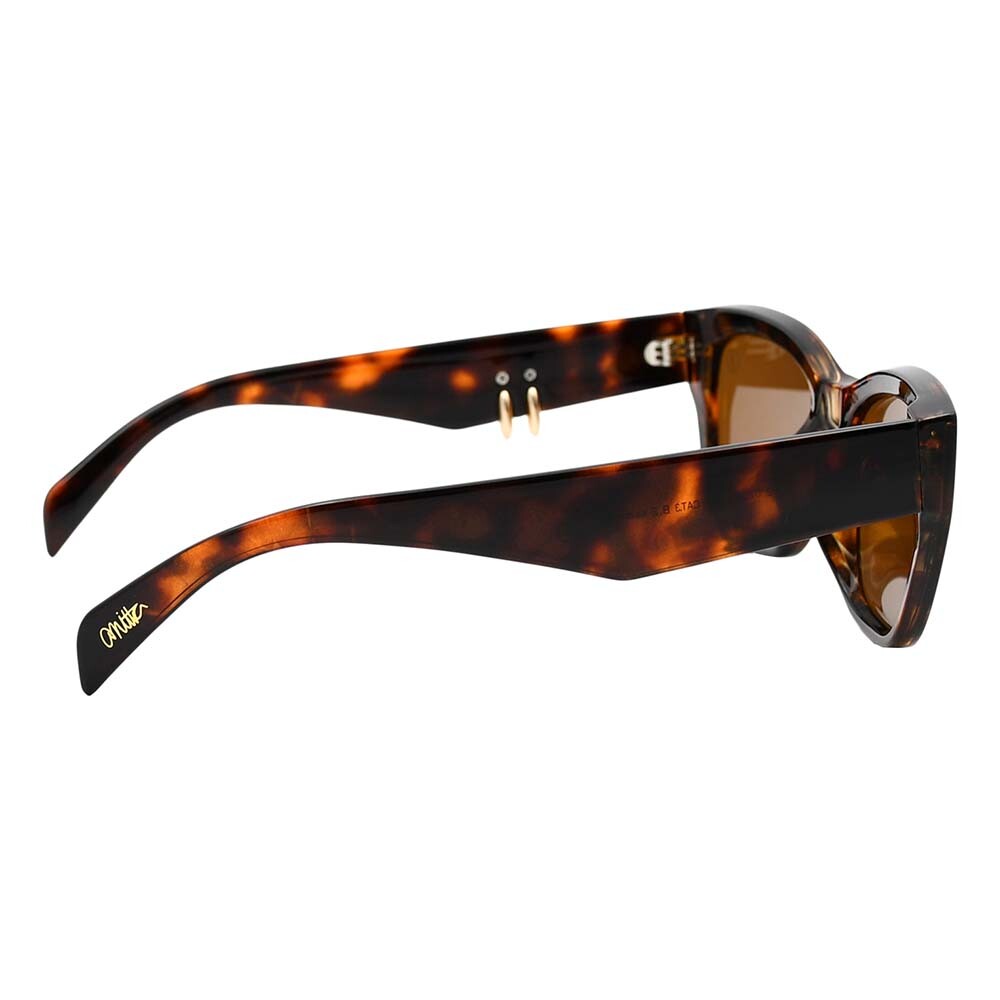 Lentes De Sol De Policarbonato Cuadrado Anitta Marrón/Tortuga