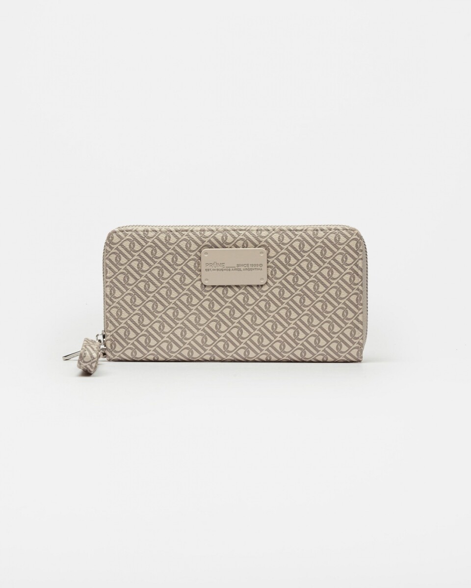 Billetera Monogram en efecto cuero - Natural 