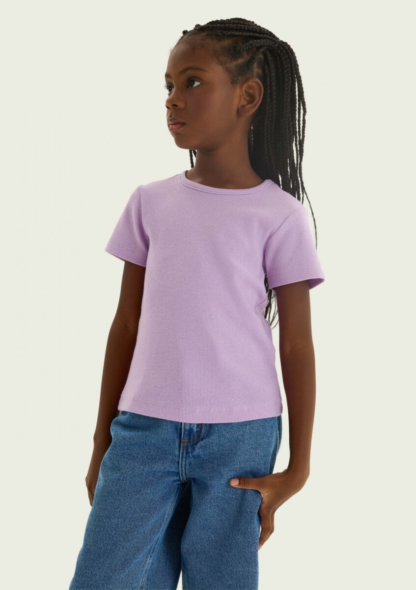 BLUSA CON BORDADO EN TELA ACANALADA - VIOLETA 