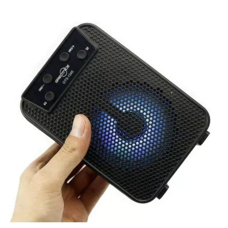Parlante Bluetooth Recargable Con Luz Led De Colores Negro