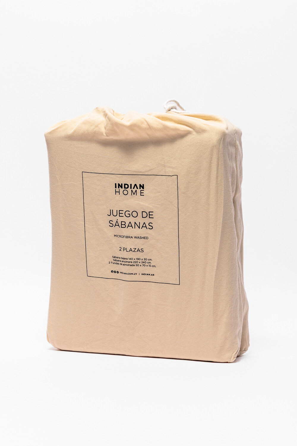 Sábanas 2 Plazas Microfibra Washed Taupe / Mink / Vison