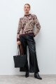 Sweater jacquard paisley ciruela