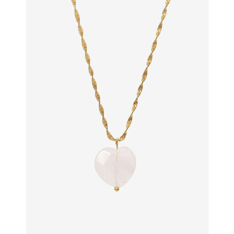 Cadena Acero Con Cuarzo Rosa Rosa Claro