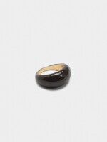 Anillo Redondeado Con Esmalte marron