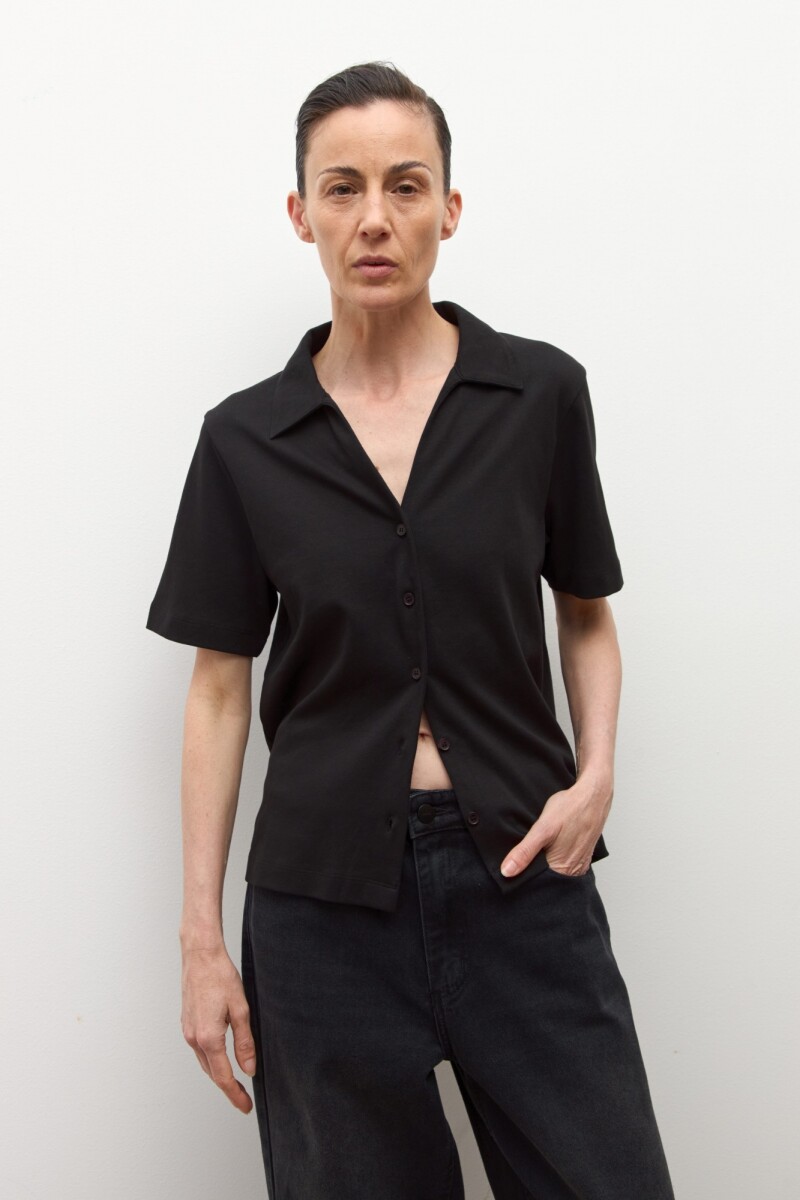 Camisa de algodón negro