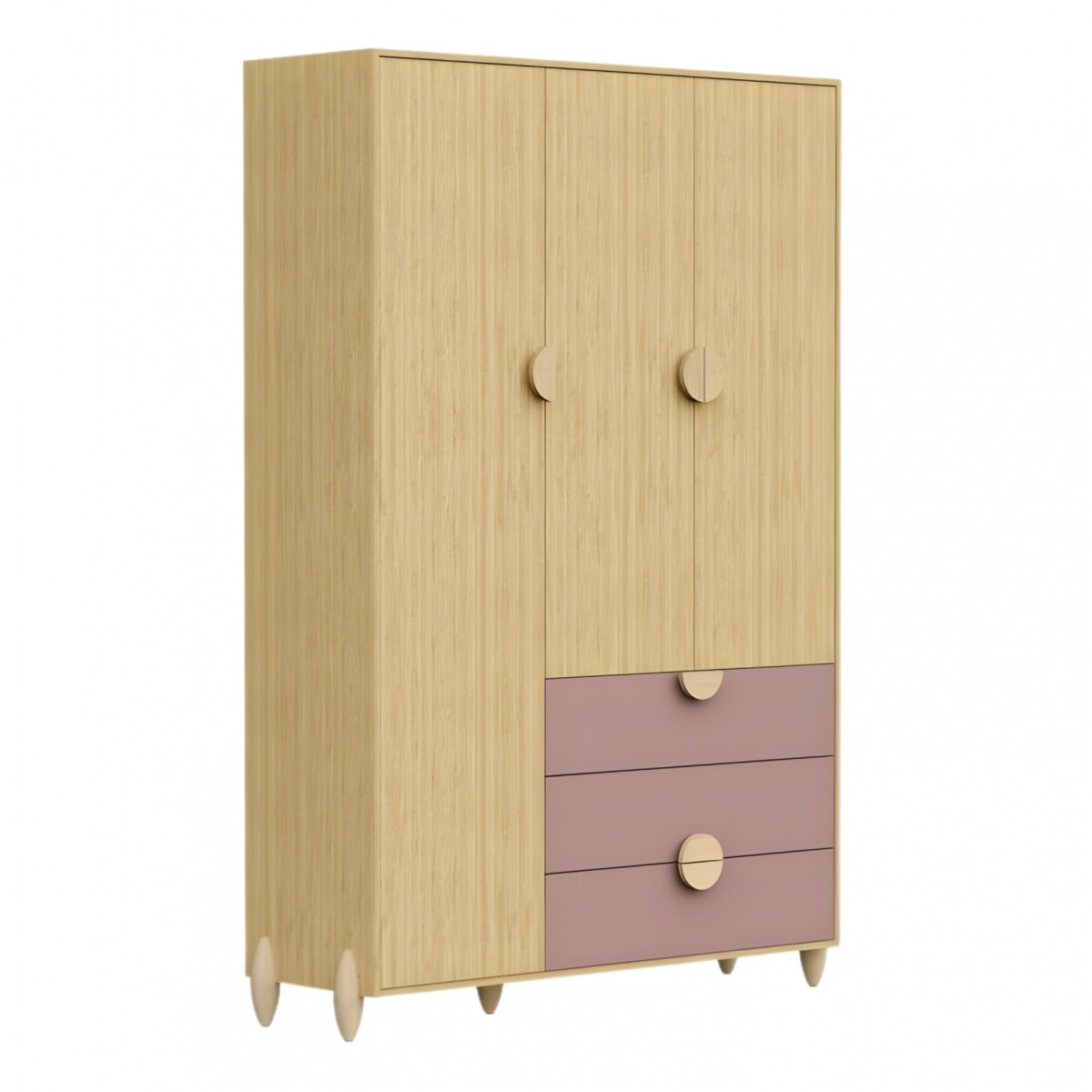 Ropero 3 Puertas 3 Cajones - Gracia - Rosa 