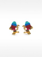 Pendientes Peces Con Cuentas Multicolor multicolor