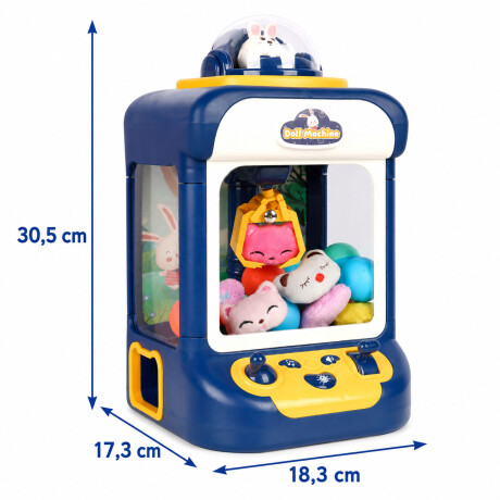 Mini Máquina Atrapa Peluches Conejo Luz Y Sonidos 60s USB-C Azul