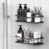 Estante Organizador Baño Ducha Set X2 Adhesivo Con Ganchos Imback Color Negro Estante Organizador Baño Ducha Set X2 Adhesivo Con Ganchos Imback Color Negro